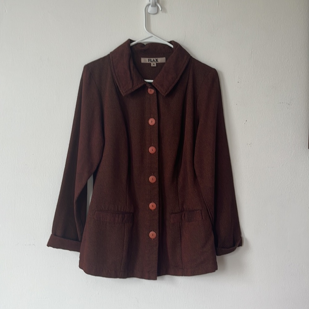 Flax Houndstooth Jacket, Small